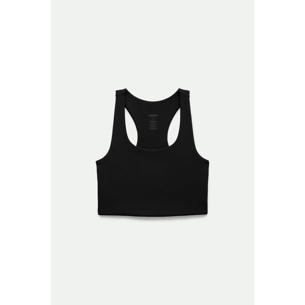 Girlfriend Collective Black Racerback Scoop Neck Sports Bra Longline Size Large - Picture 3 of 7